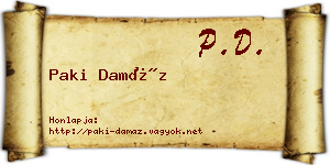Paki Damáz névjegykártya